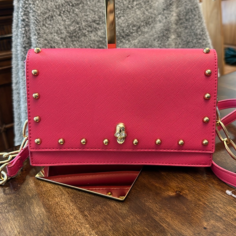 Like Dreams Studded Hot Pink Crossbody Bag